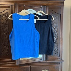J Crew Blue and Black Tank Tops New